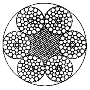线接触钢丝绳6×49SWS+FC